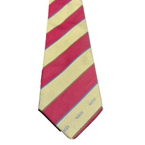 Vintage Gucci Red and Tan  Wide Striped Tie